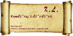 Kemény Lóránt névjegykártya