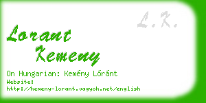 lorant kemeny business card